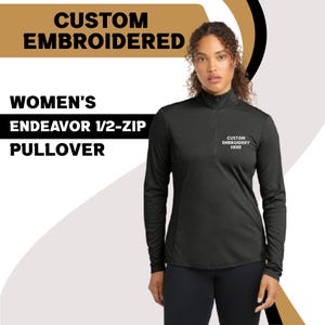 Custom Quarter Zip Pullover Sweatshirt for Women, Personalized Logo Jacket, Embroidered Half Zip, Athletic Jacket, Nurse Jacket, 1 4 Zip