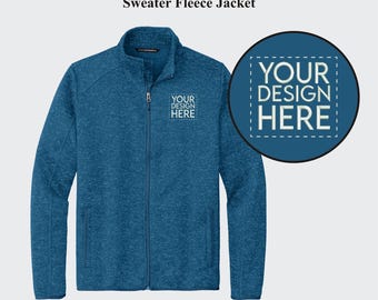 Custom Embroidered Men's Fleece Sweater Jacket: Personalized Logo