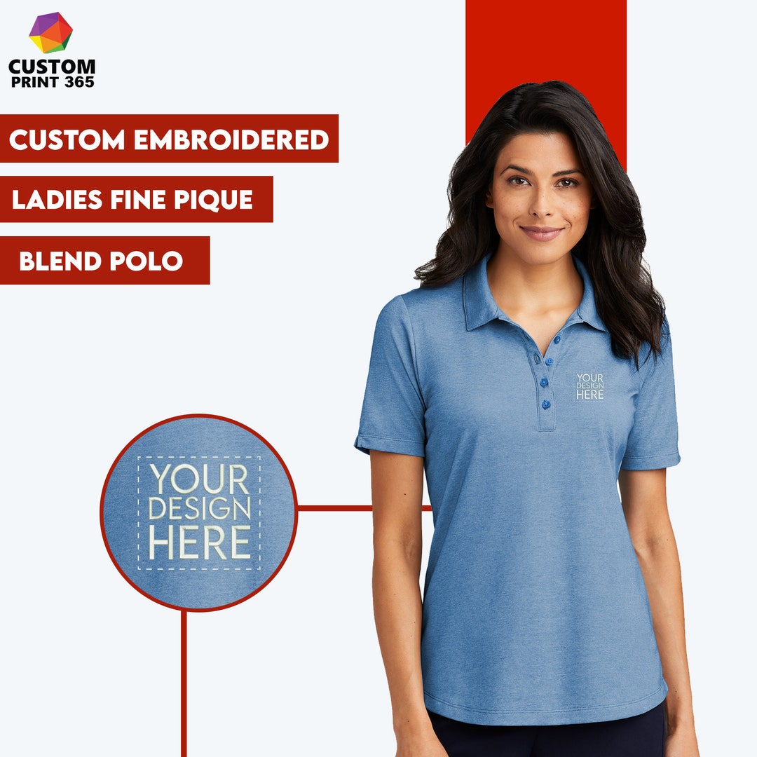 Custom Embroidery Ladies Polo Shirt Personalized Embroidered Etsy