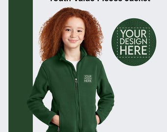 Youth Custom Embroidered Fleece Jacket: Personalized Kids Zip-Up