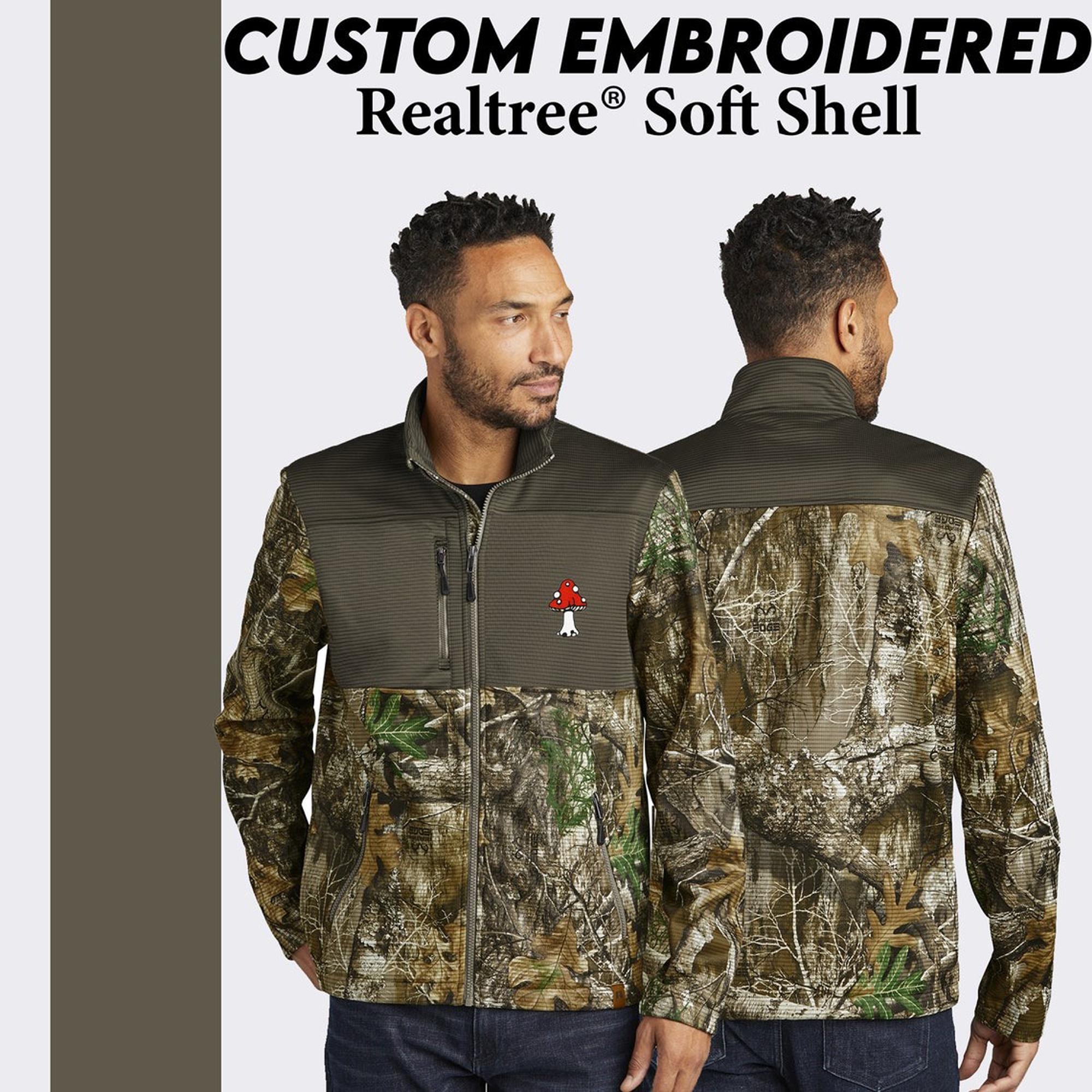 Realtree® Camo Soft Shell Jacket: Custom Embroidered Hunting