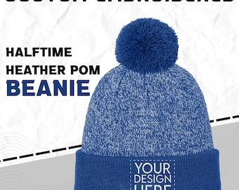 Winter Embroidered Pom Beanie: Design Your Own Winter Hat