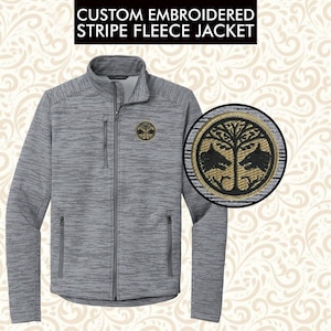 Custom Men&#39;s Embroidered Digi Stripe Fleece Jacket|Personalized Your Own Logo/Text|Customizable Stitching Design|Full Zipper Jackets|F231
