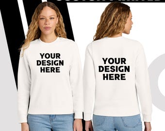 Womens Sweatshirt Custom Printing on Front & back - District® Pullover