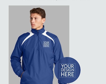 Custom Embroidered Sport-Tek Wind Shirt: 1/2-Zip Pullover