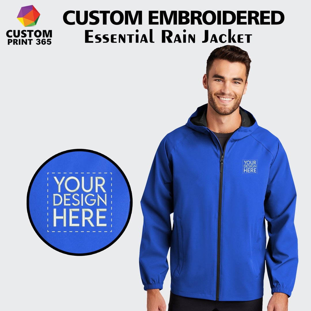 Men's Hooded Rain Jacket Monogrammed Rain Jacket Etsy