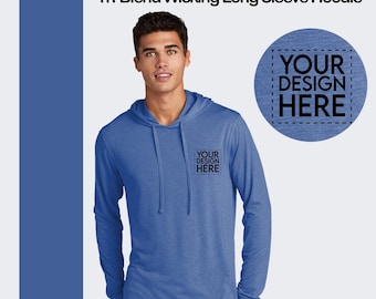 Custom Embroidered Tri-Blend Long Sleeve Hoodie