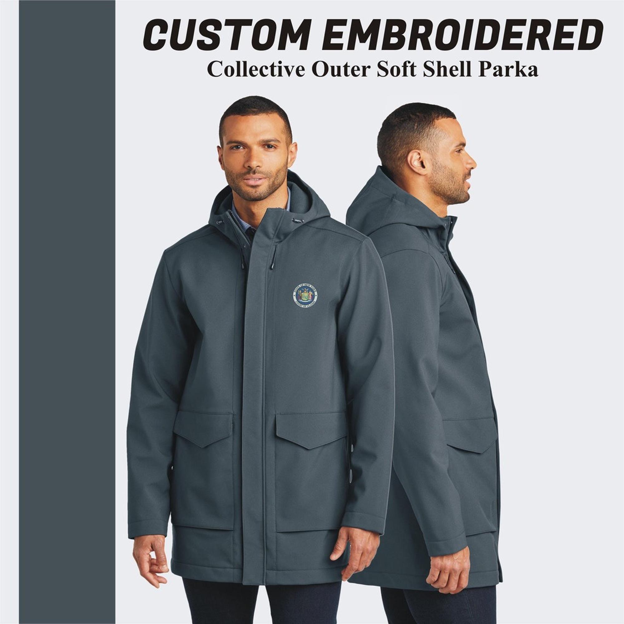 Custom Embroidered Soft Shell Parka Jacket: Water-resistant Fall