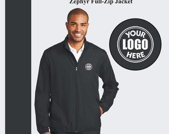 Custom Embroidered Windbreaker Jacket: Personalized Zephyr Full-Zip