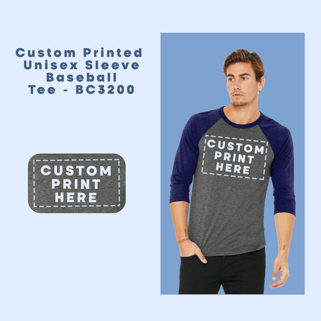 Custom Baseball Raglan Tee: Personalized 3/4 Sleeve Shirt - Etsy
