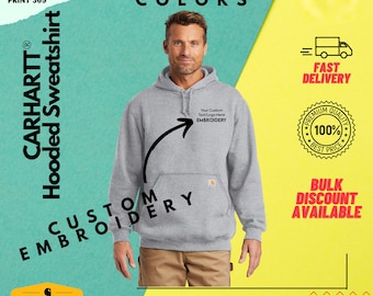 Carhartt Custom Embroidered Hoodie Personalized Logo Text Hooded Sweatshirt Monogramed Pullover Customizable Gifts For Unisex CTK121