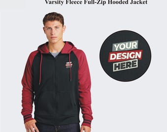 Custom Embroidered Full Zip Fleece Hoodie: Sport-Tek Varsity Jacket