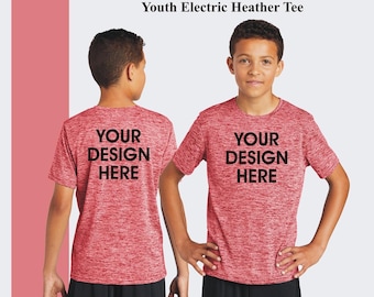 Custom Sport-Tek Youth Dri-Fit Electric Heather Tee: Personalized Team Shirt