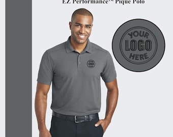 Mens Performance Pique Polo Shirt: Custom Embroidered Golf Polo