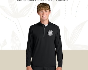 Custom Embroidered 1/4-Zip Pullover: Personalized Text & Logo, Richardson Quarter Zip