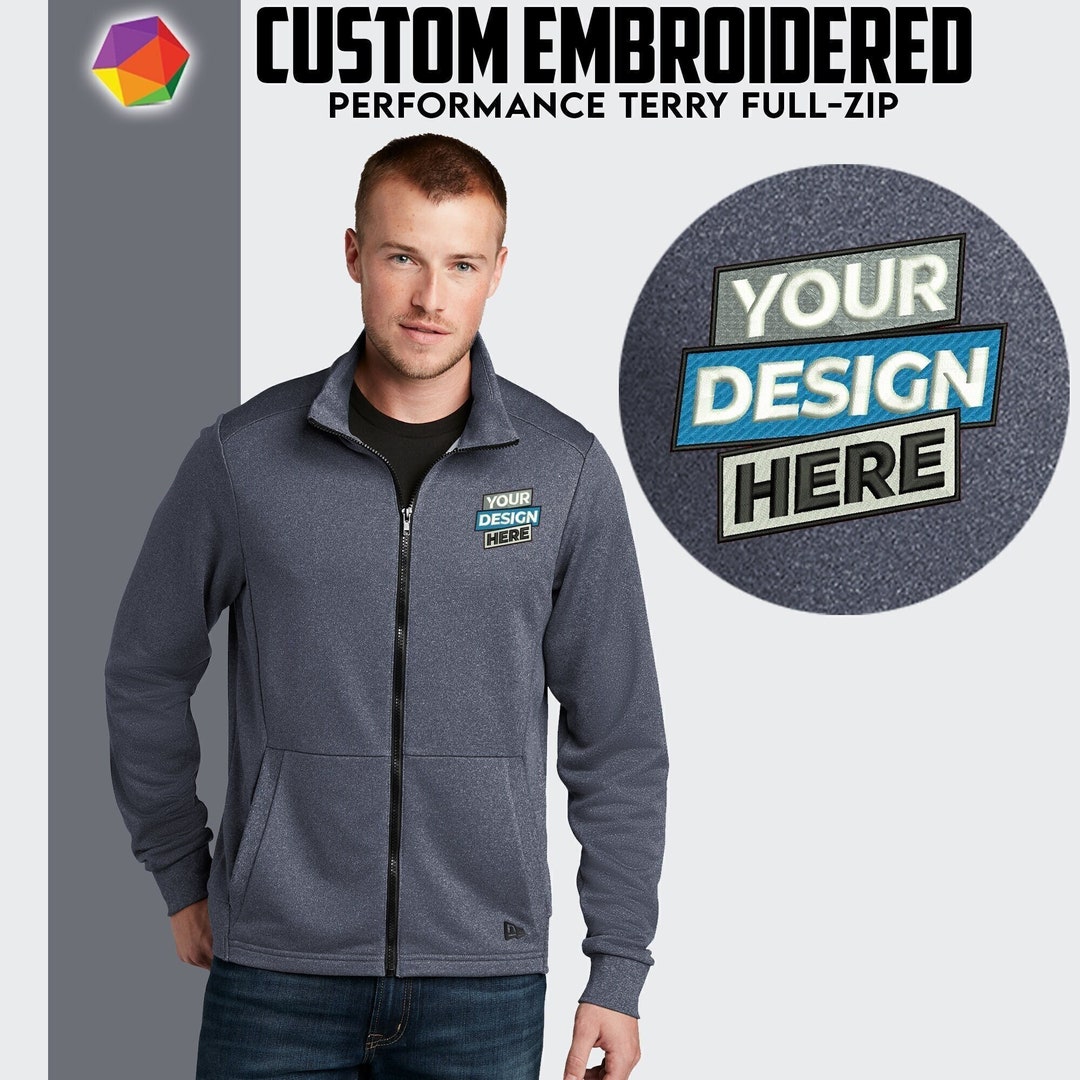 New Era® Custom Embroidered Jacket Custom Men Zipper Jacket Etsy