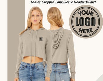 Custom Embroidered Crop Hoodie: Women's Long Sleeve Bella+Canvas