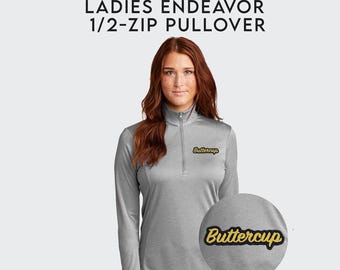 Custom Embroidered Ladies Pullover Customize Half Zip Women