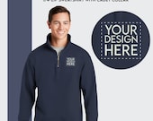 トップス NKNIT logo embroidery ZIP Jerzees NuBlend 1/4-Zip Sweatshirt - Embroidered 123285-E