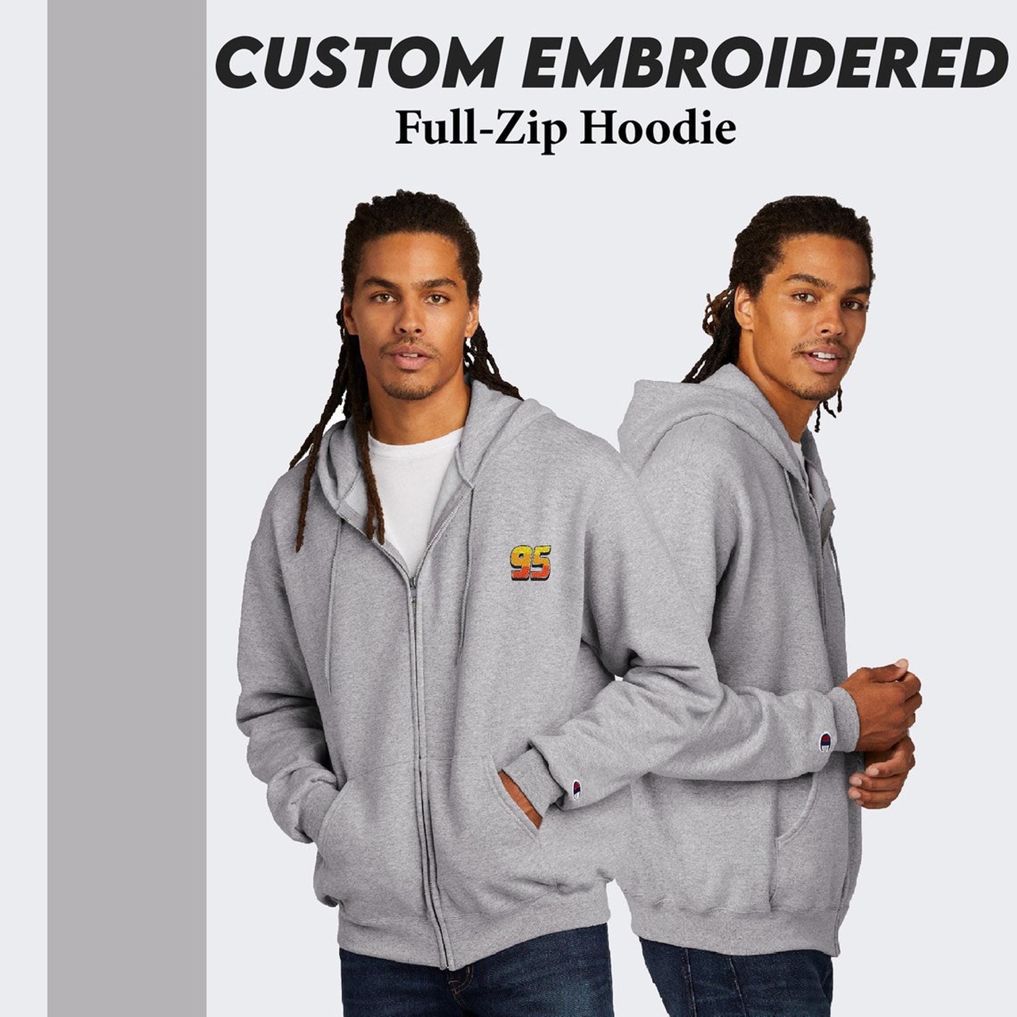 Custom Embroidered Champion Full-zip Hoodie, Personalized Gift - Etsy