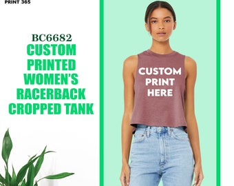 BELLA+CANVAS ® Custom Tank Top, Personalized Women Racerback, Customize Cropped Tank, Your Own Design, Print On Demand, Gift For Her, BC6682