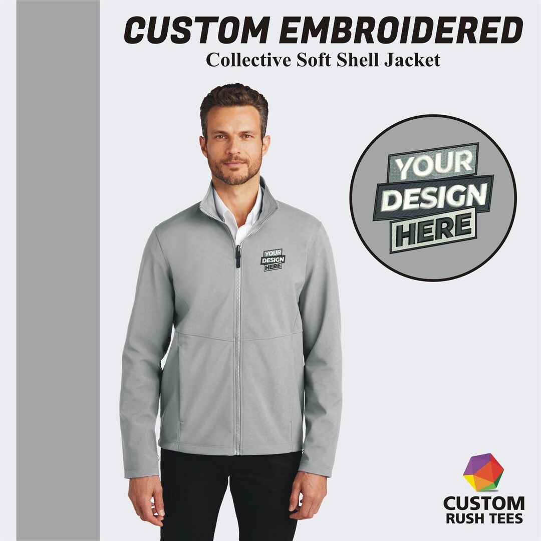 Custom Embroidered Soft Shell Jacket Custom Embroidery Jacket