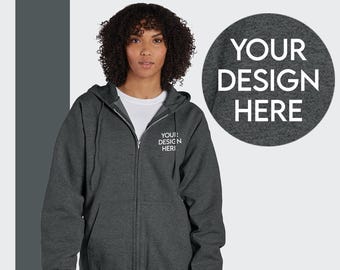 Custom Zip Up Hoodie: 90/10 Cotton Blend Sweatshirt