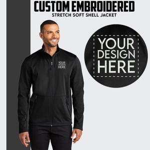 Custom Embroidered Flexshell Jacket: Water-Resistant Zip-Up