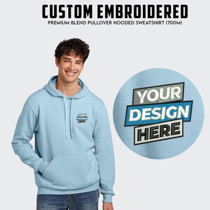 Custom Embroidered Hoodie, Custom Logo Hoodies, Hooded Sweartshirt, Premium Pullover, Embroidered Sweatshirt, college hoodie, Trendy Hoodie