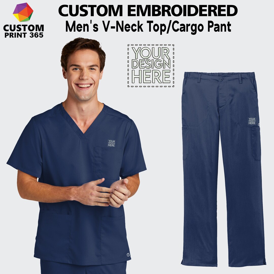 Custom Scrub Set High Quality Stretch Fabric Embroider Your Logo and