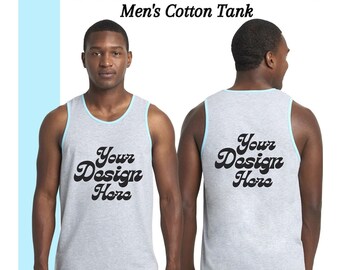 Custom Men's Cotton Tank Top: Personalized Prints, Gym Wear