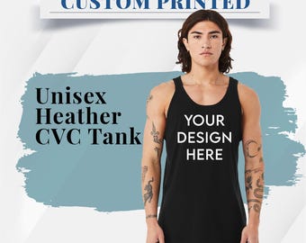 Customize Tank Top for Men & Women Personalized Summer Shirt with Logo, Custom Text or Photo Beach Fitness Gift for Her And Him