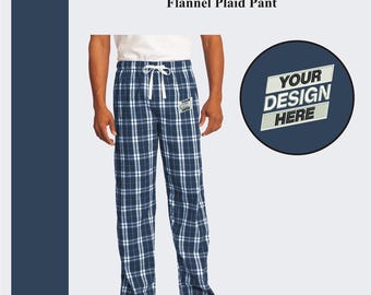 Custom Embroidered Flannel Plaid Pants: Personalized Pajamas