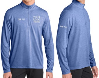 Custom Embroidered Men's 1/4-Zip | Customized Tri-Blend Quarter Zip Pullover | Moisture Wicking Sports Sweatshirt