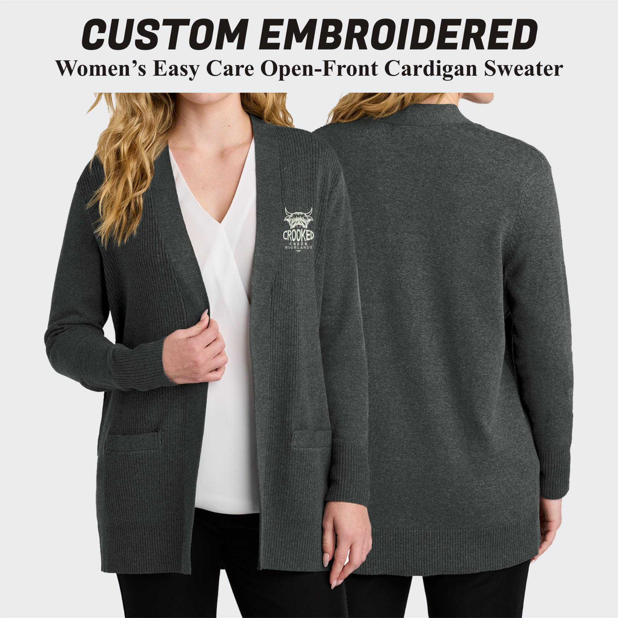 Embroidered Open Front Cardigan Sweater - Port Authority® Women's