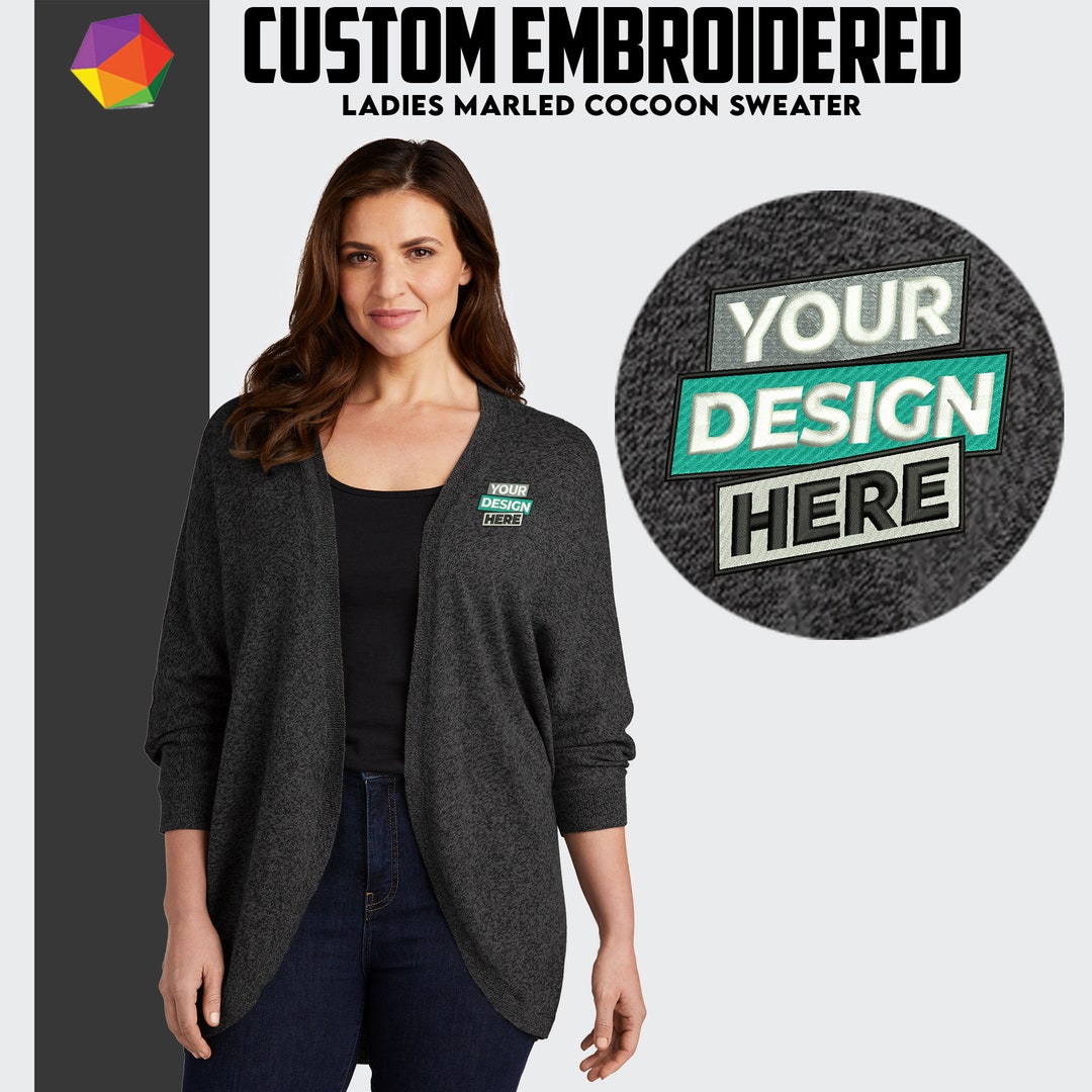 Customized Women Cardigans Custom Embroidery Logo Port Authority