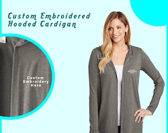 Custom Women's Hooded Cardigan: Personalized Logo Coat