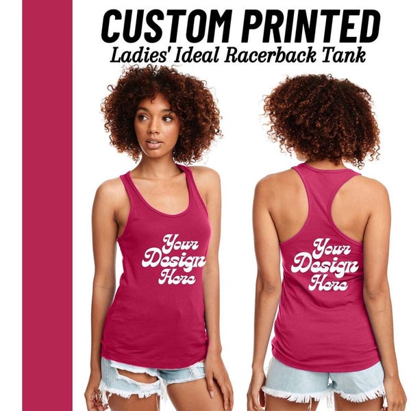 Custom Ladies Racerback Tank Top: Personalized Print Design