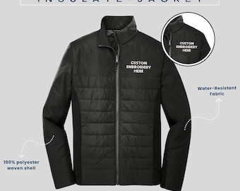 Custom Embroidered Insulated Windbreaker Jacket: Lightweight Weather-Resistant Soft Shell