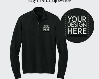 Custom Embroidered Quarter Zip Sweatshirt: Personalized Logo Pullover