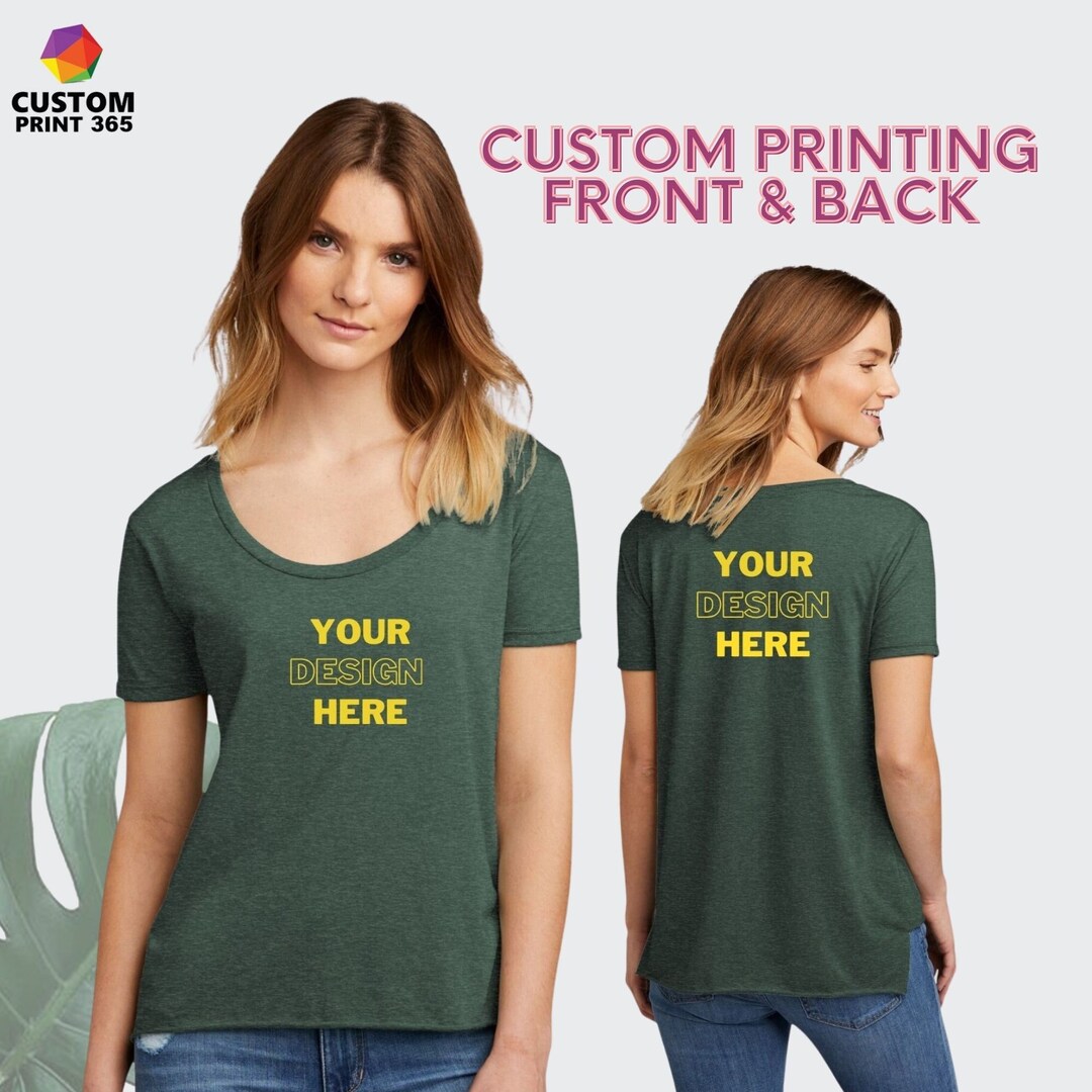 Women's Custom Tshirt Scoop Neck Tshirt Next Level Apparel® Tee Personalized Design Customize