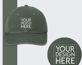 Custom Embroidered Thick Stitch Cap: Low Profile Cotton Twill