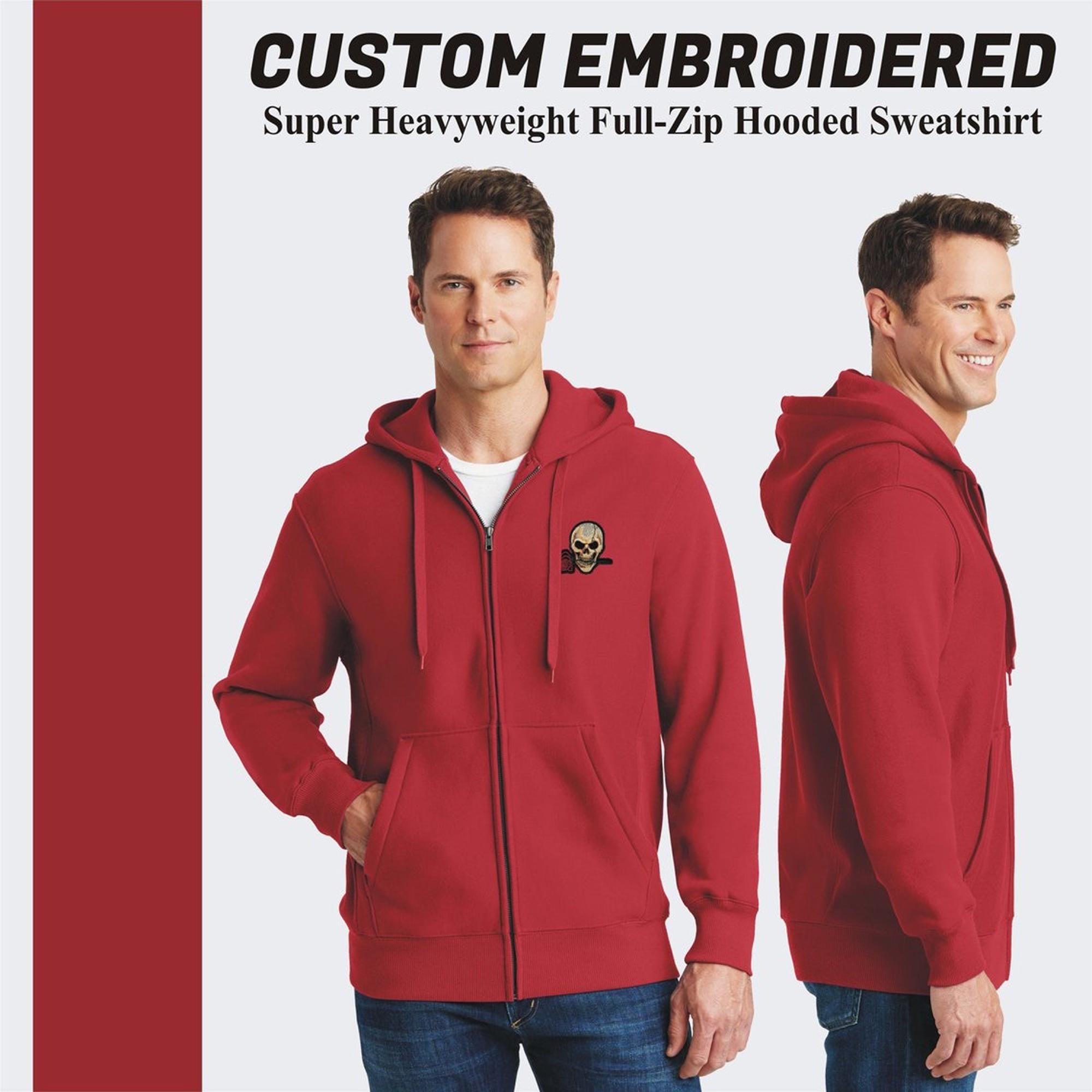 Custom Embroidered Jacket Custom Full-zip Heavyweight Hooded