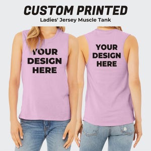 BELLA+CANVAS ® Custom Tank Top, Personalized Women Muscle Tank, Customize Tank, Your Own Design, Print On Demand, Gift For Her, BC6003