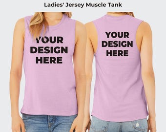 BELLA+CANVAS ® Custom Tank Top, Personalized Women Muscle Tank, Customize Tank, Your Own Design, Print On Demand, Gift For Her, BC6003
