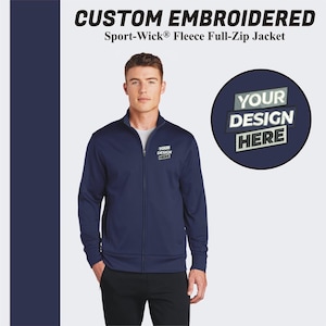Custom Embroidered Fleece Full-Zip Jacket: Men's Windbreaker image 1