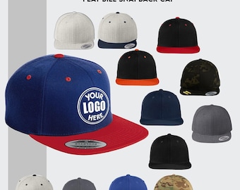 Custom Embroidered Flat Bill Snapback Hat: Personalized Logo Cap