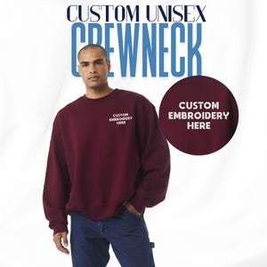 Custom Embroidered Heavyweight Crewneck Sweatshirt: Unisex Retro Style
