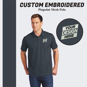 Custom Men&#39;s Polo Shirt, Custom Embroidered Polo, Custom Pinpoint Mesh Polo, Business Polo, Monogram Polo Shirt, Dad Gift, Personalized Gift