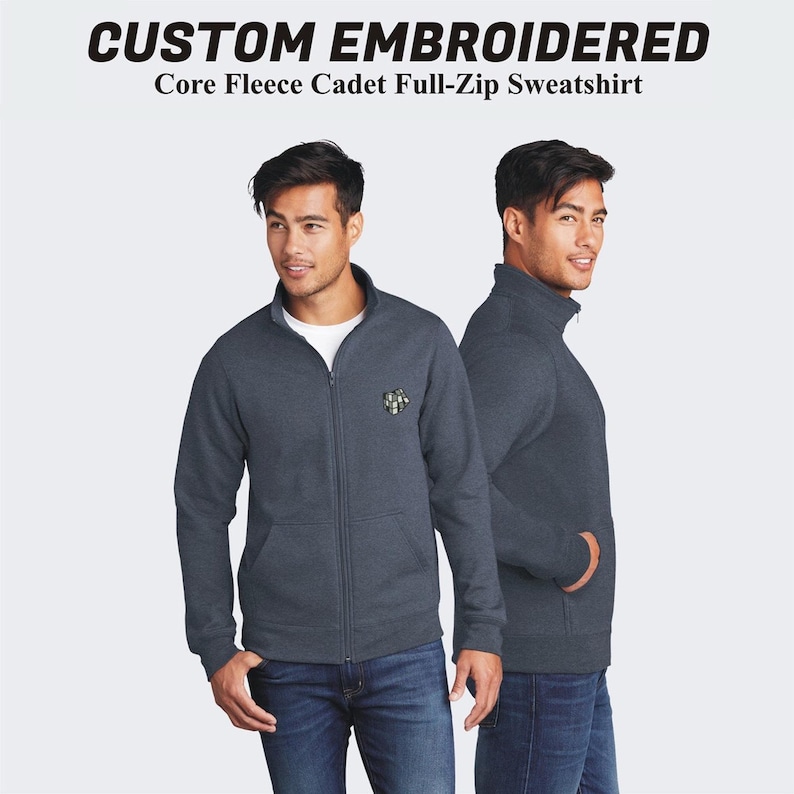 Custom Embroidered Fleece Full-zip Jacket: Personalized Logo - Etsy